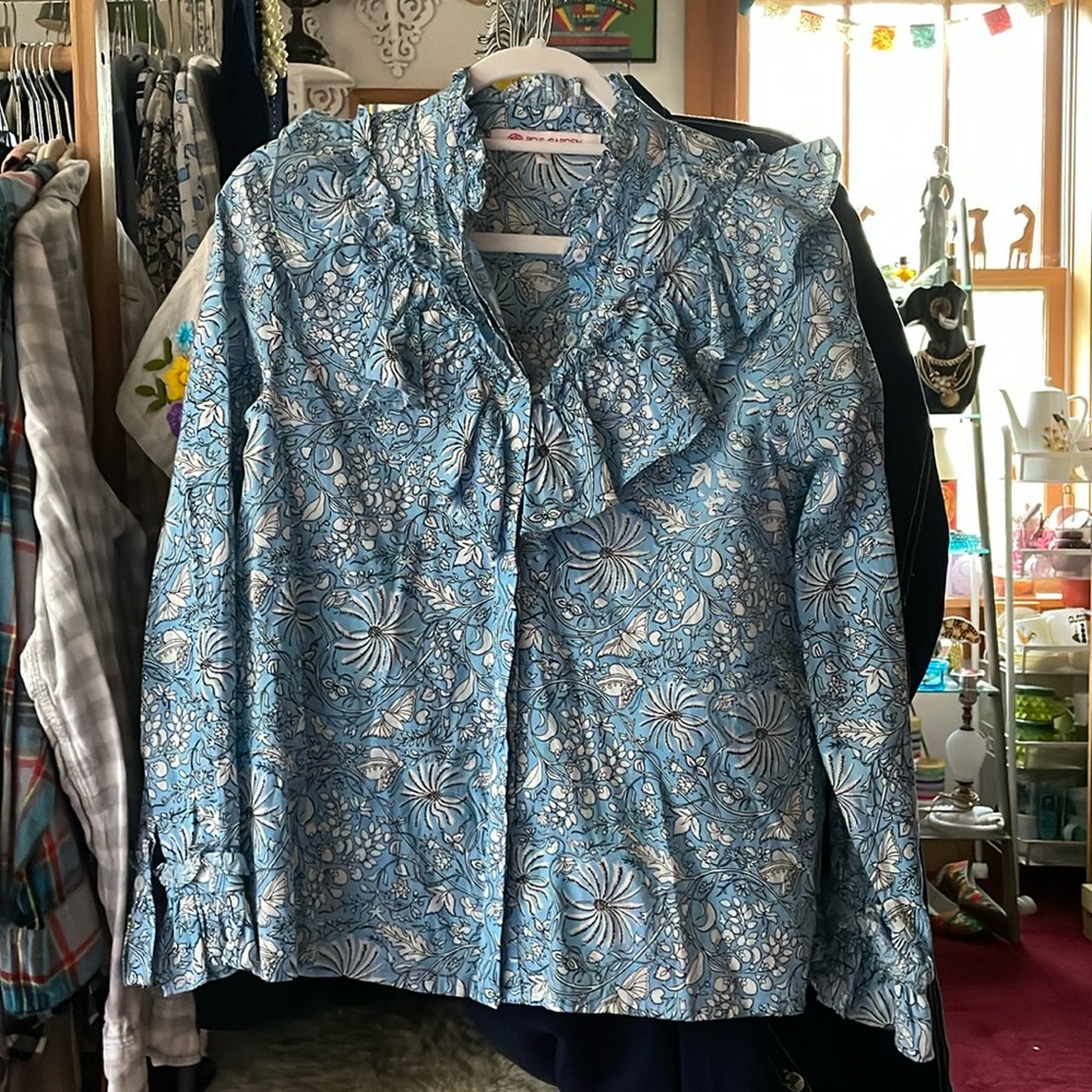 Ro’s Garden hand block printed blouse.